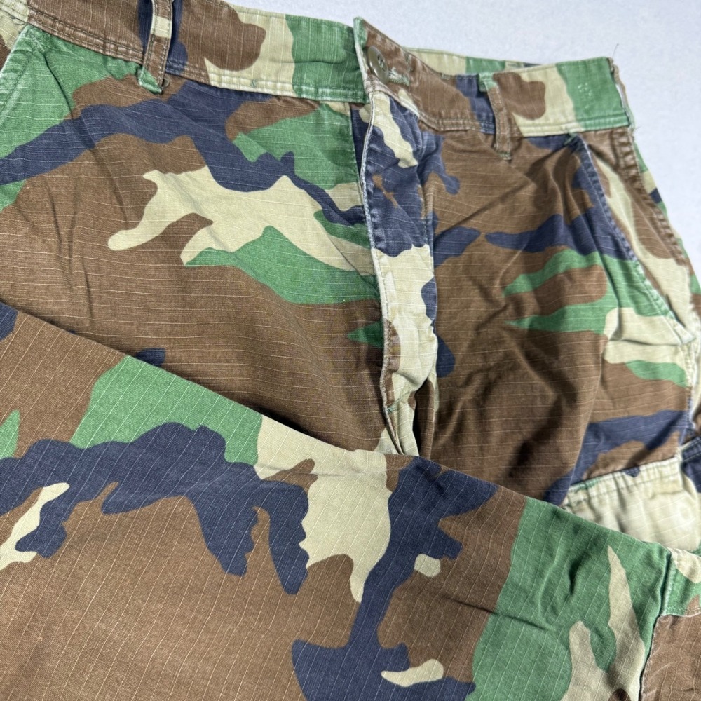 US Military Woodland Camo Cargo Pants Ripstop Combat Trousers Green Brown Mens